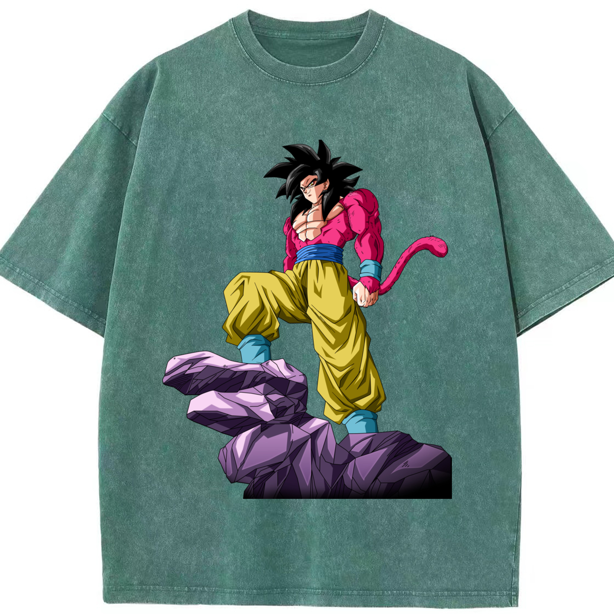 （画像用） ドラゴンボール 孫悟空（そん ごくう）Son Goku カカロット DRAGON BALL Kakarotto 綿100% ヴィンテージ風 半袖Tシャツ（フロントプリント）